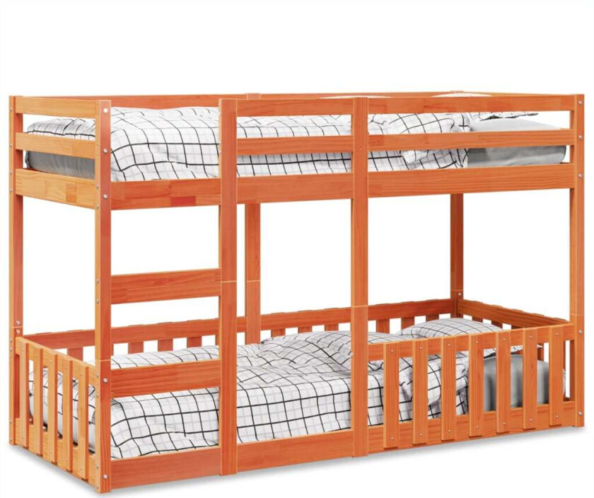 Køyeseng voksbrun 75x190 cm heltre furu