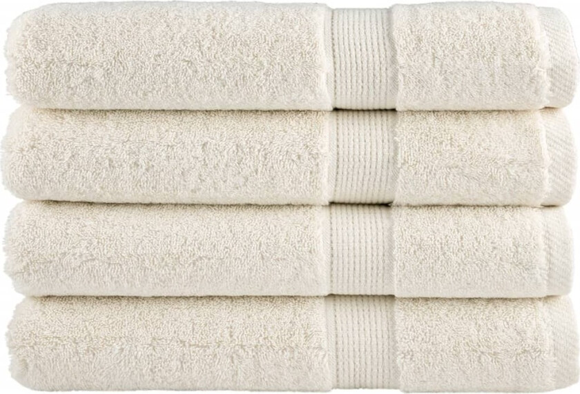 Premium håndklær SOLUND 4 stk kremhvit 80x200 cm 600 g/m2
