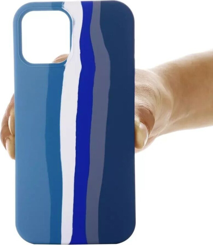 iPhone 15 Pro Max Silikon Deksel - Blå Regnbue