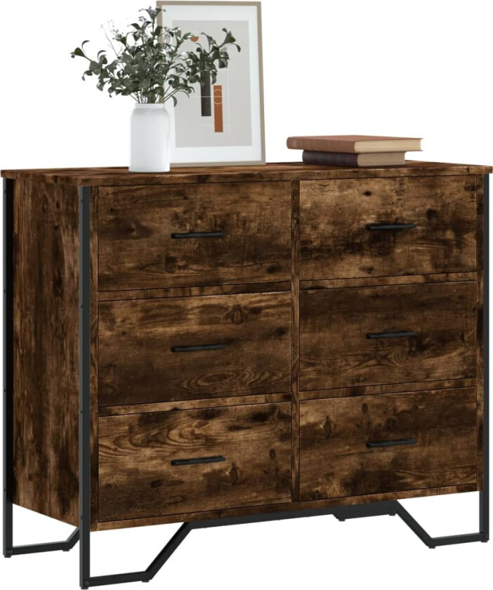 Kommode røkt eik 91x35,5x74,5 cm konstruert tre
