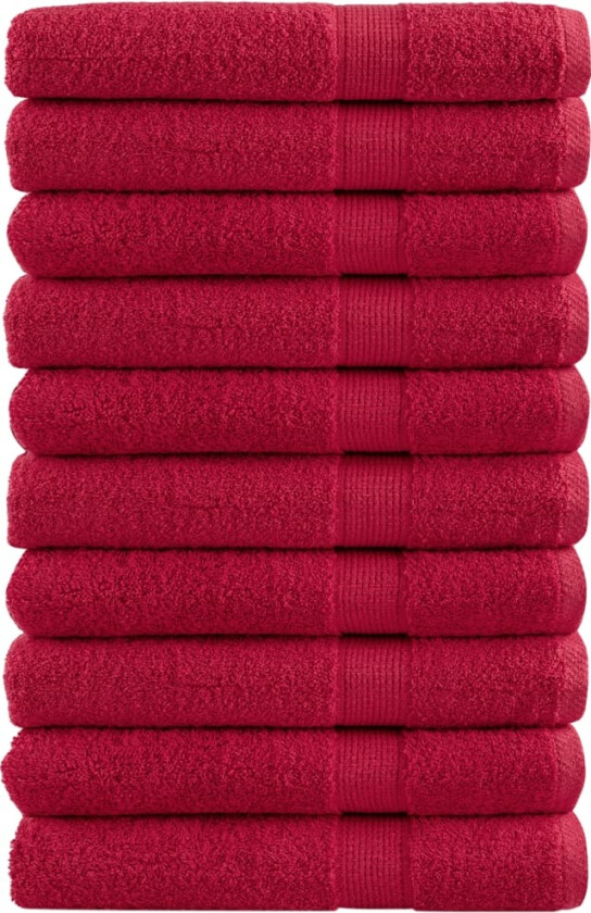 Bilde av Premium håndklær SOLUND 10 stk rød 100x200 cm 600 g/m2