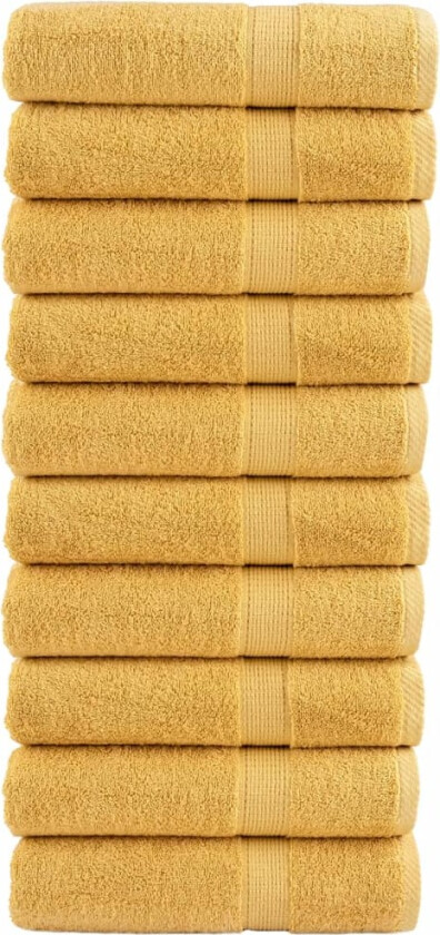Premium badehåndklær SOLUND 10 stk gull 100x150 cm 600gsm