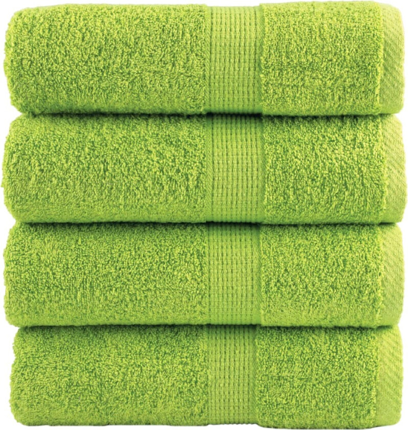 Premium gjestehåndklær SOLUND 4 stk eplegrønn 30x50cm 600g/m2