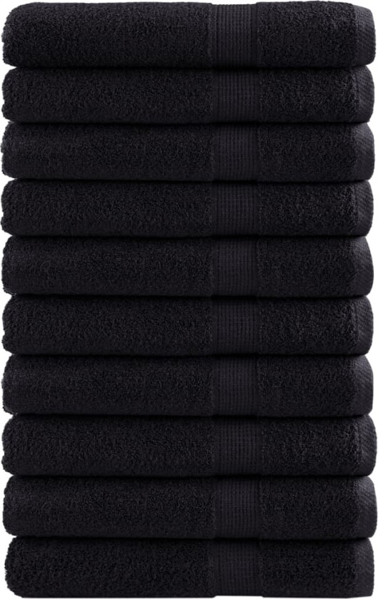 Bilde av Premium håndklær SOLUND 10 stk svart 80x200 cm 600 g/m2