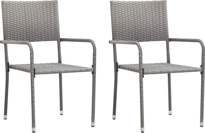 Hagespisestoler 2 stk stablebar grå polyrotting