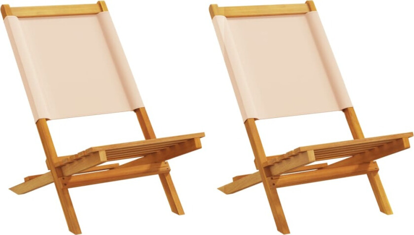 Hagestoler 2 stk gråbrun heltre akasie og stoff