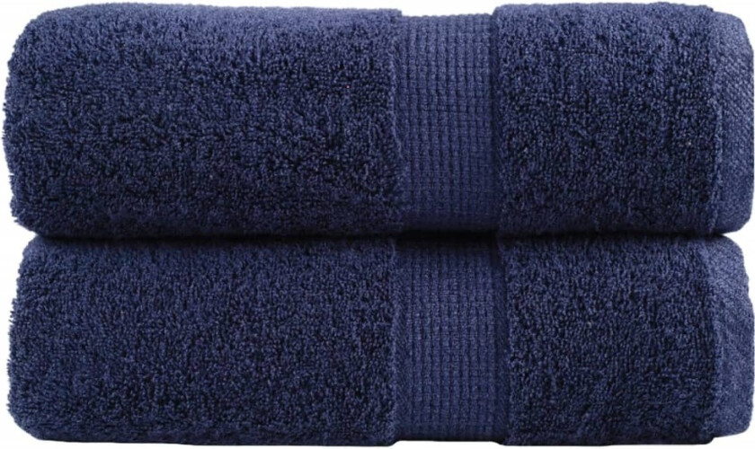 Premium gjestehåndklær SOLUND 2 stk marineblå 30x50 cm 600gsm