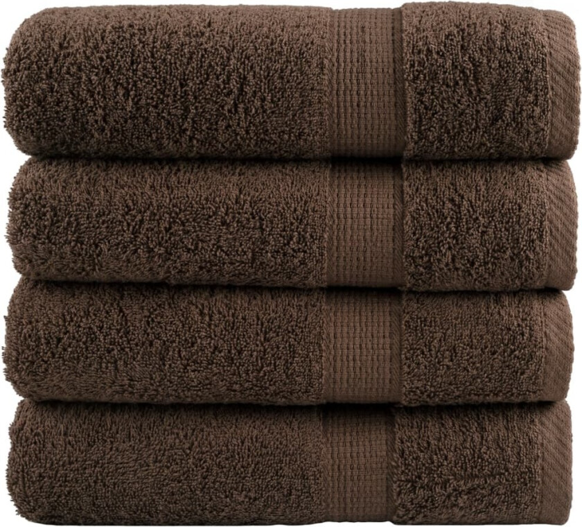Premium badehåndklær SOLUND 4 stk brun 100x150 cm 600gsm