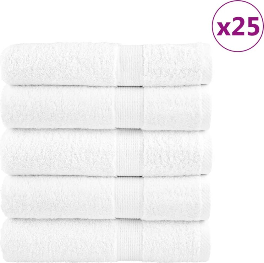 Bilde av Premium dusjhåndklær SOLUND 25 stk hvit 70x140 cm 600gsm
