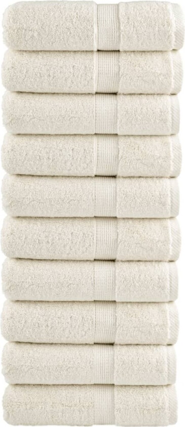Premium vaskekluter SOLUND 10 stk kremhvit 30x30 cm 600 g/m2