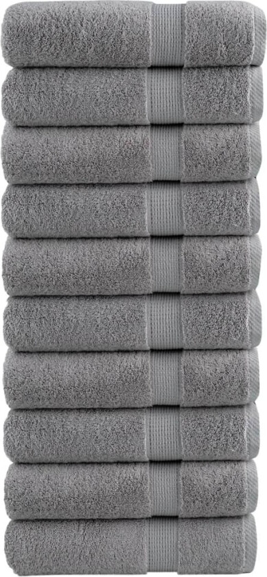Premium badehåndklær SOLUND 10 stk grå 100x150 cm 600gsm