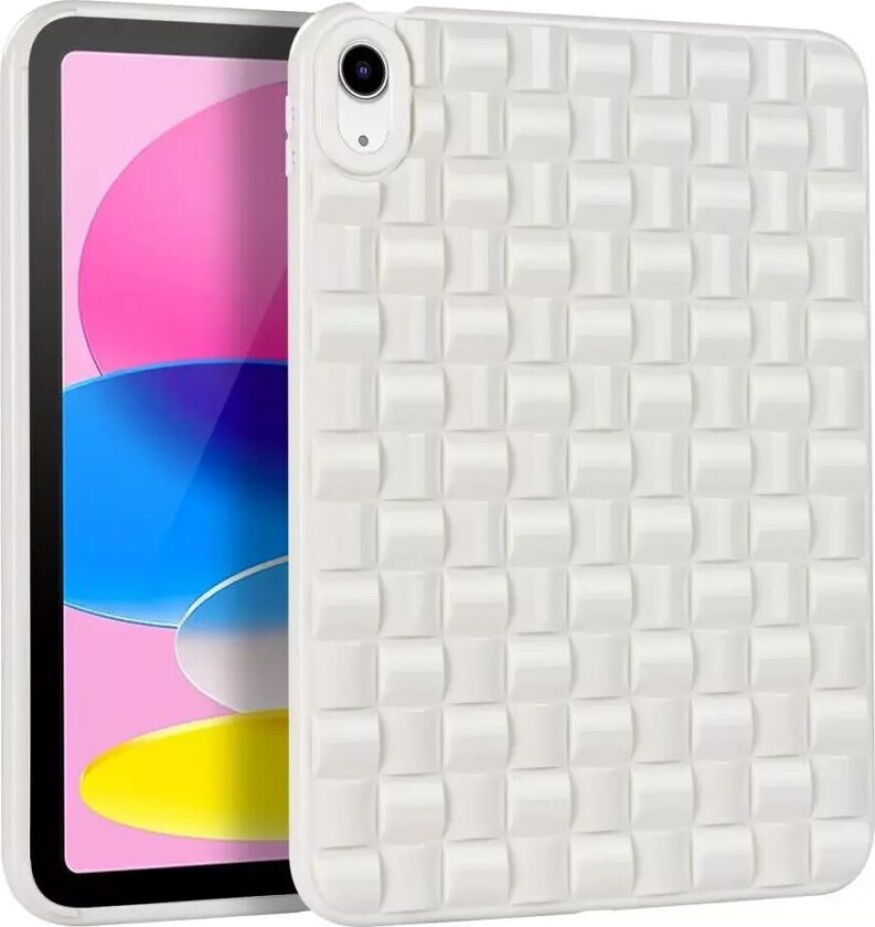 iPad 10.9" (2022) Fleksibelt Plast Deksel - Flettdesign - Hvit