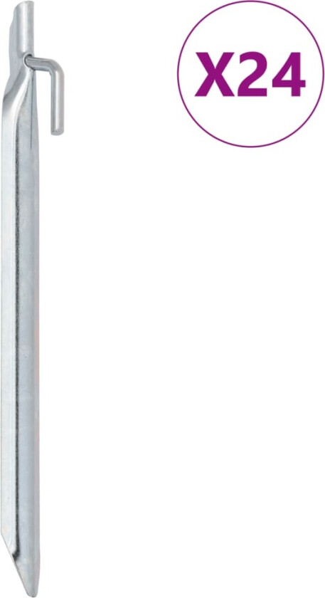 Bilde av Teltplugger 24 stk V-formet 24 cm Ø20 mm galvanisert stål