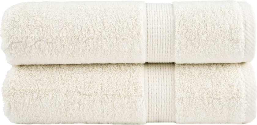 Premium dusjhåndklær SOLUND 2 stk kremhvit 70x140cm 600 g/m2