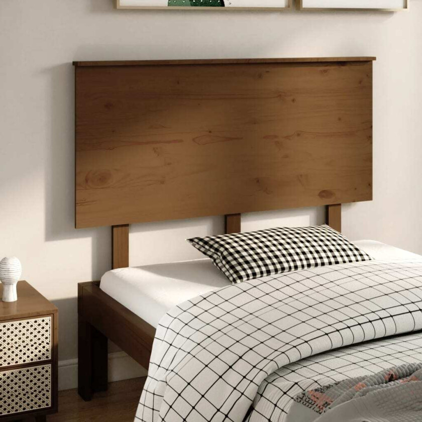 Sengegavl honningbrun 124x6x82,5 cm heltre furu