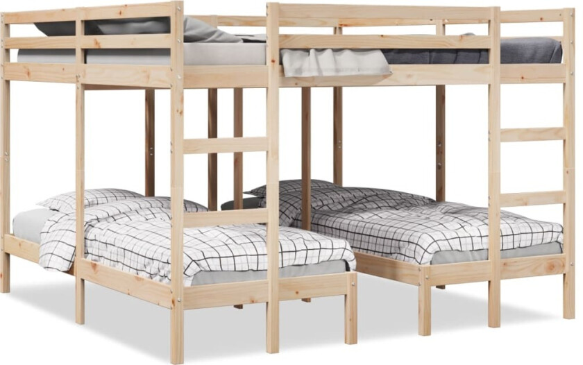 Trippel ramme for køyeseng 140x200/70x140 cm heltre furu