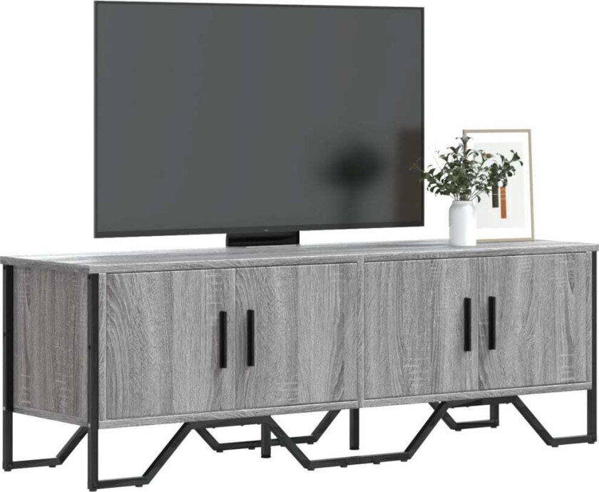 TV-benk grå sonoma 122x34x41 cm konstruert tre