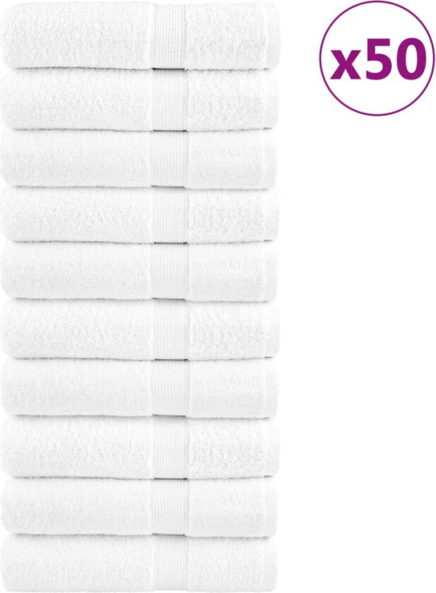 Premium håndklær SOLUND 50 stk hvit 50x100 cm 600gsm