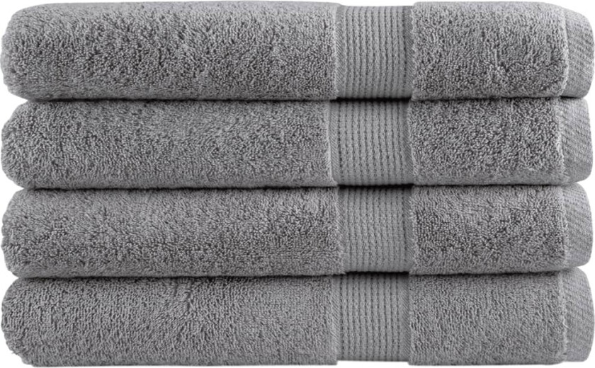 Premium håndklær SOLUND 4 stk grå 100x200 cm 600gsm