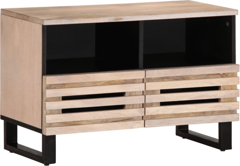 TV-benk hvit 70x34x46 cm heltre mango
