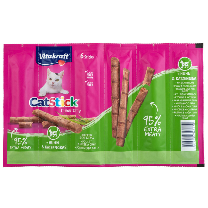 Cat Stick Classic - Kylling & kattegress (6 x 6 g)