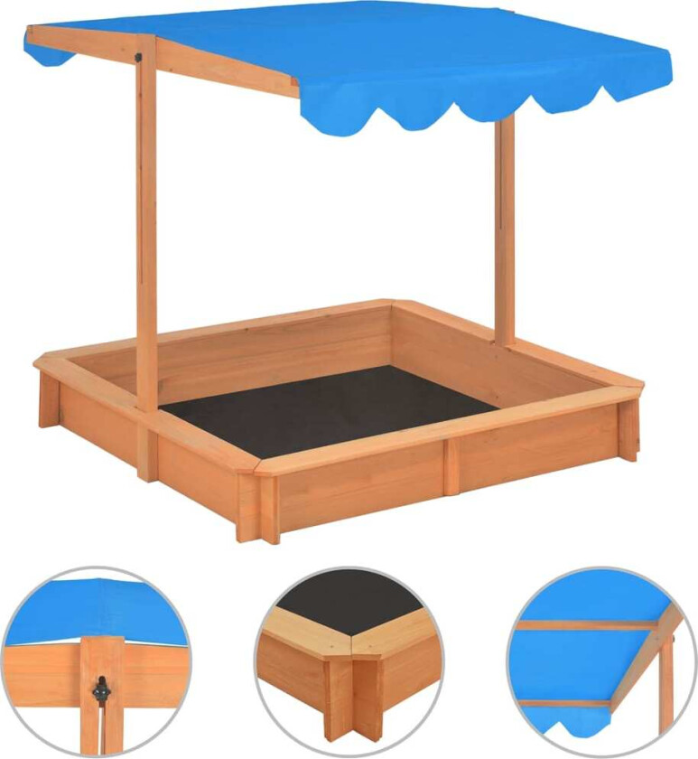 Bilde av Sandkasse med justerbart tak gran 115x115x115 cm