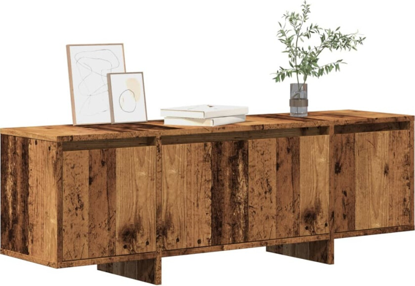 TV-benk gammelt tre 120x30x40,5 cm konstruert tre