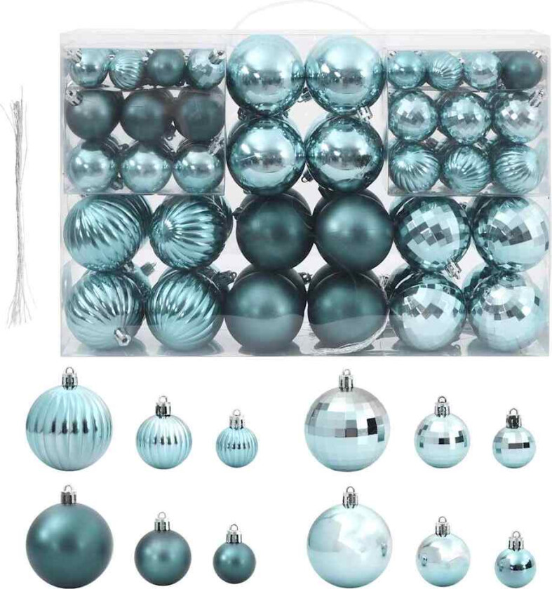 Julekuler 100 stk grønn Ø3/4/6 cm