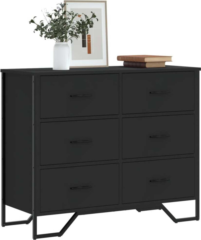 Kommode svart 91x35,5x74,5 cm konstruert tre