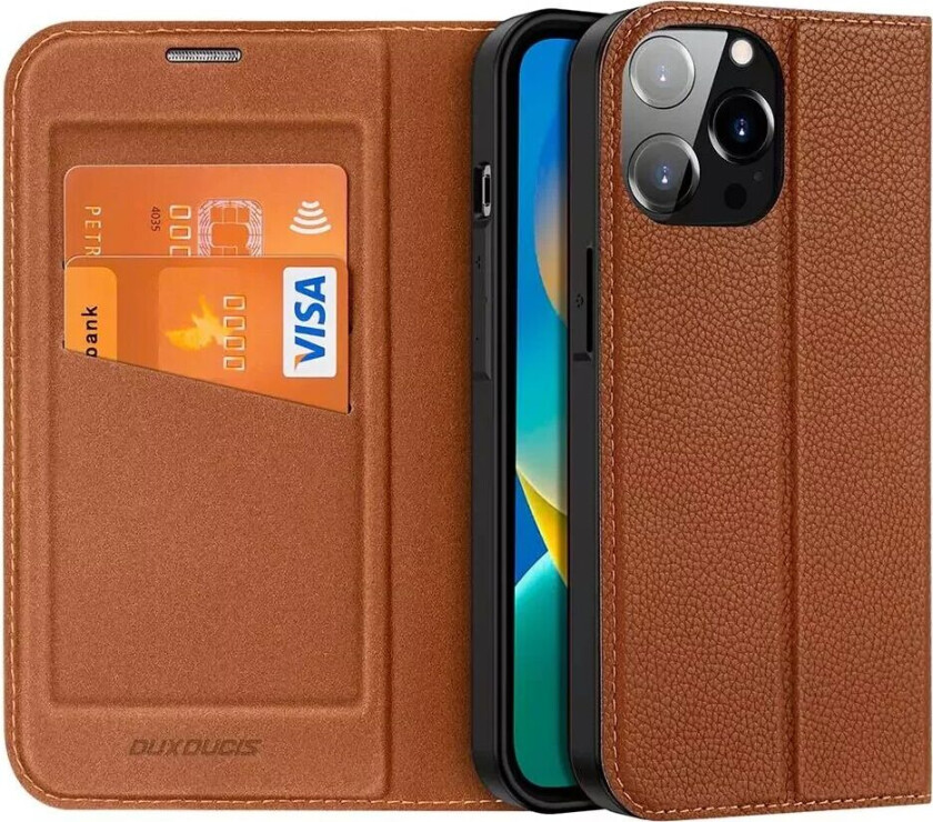 DUX DUCIS iPhone 14 Pro Skin X2 Premium Flip Deksel - Brun