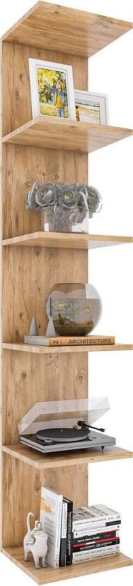 Lazas hylle vegghengt 5 hyller eik dekor.