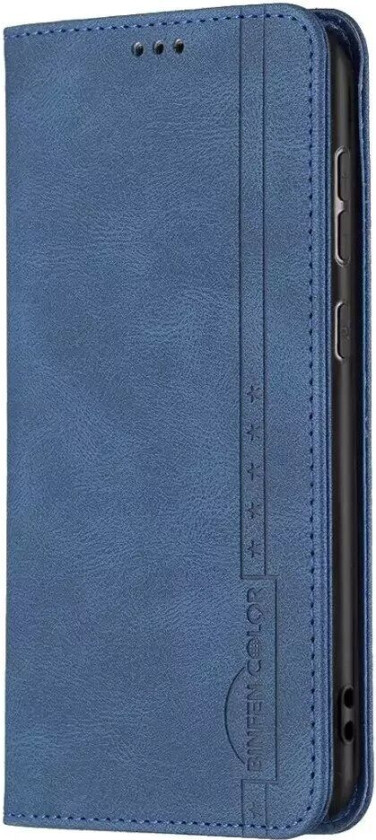 Samsung Galaxy A73 (5G) BINFEN Flip Deksel i Mykt Skinn med Lommebok - Integrert Magnet - Blå