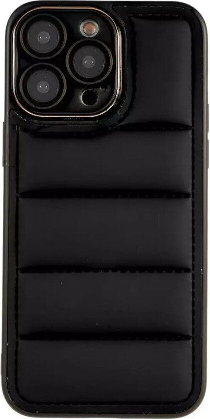 iPhone 14 Pro Max Skinndekket 3D Plastbakdeksel med Kameralinsebeskyttelse - Svart