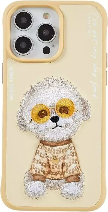 iPhone 14 Pro Plastik Hybrid Cover med motiv - Bamsehund