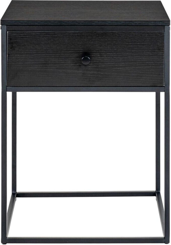 Vita nattbord 1 skuff svart.