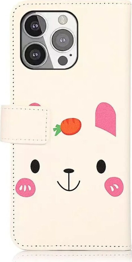 iPhone 13 Pro PU Skinn Deksel med Lommebok - Søtt Dyr