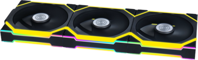 Bilde av UNI FAN SL Wireless Reverse 3-pack Black - Kabinettvifte - 120mm - Svart med RGB LED-lys - 29 dBA