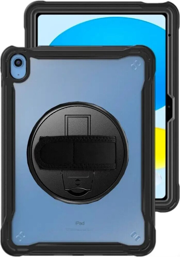iPad 10,9" (2022) Håndverker Deksel m. Håndholder, Stropp og Stativ - Gjennomsiktig / Svart
