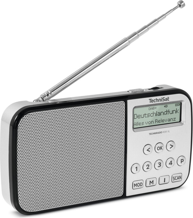RDR XL DAB Radio - 3W, 6 timer - Sølv