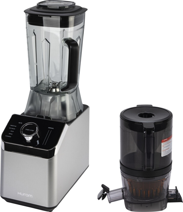 Hurom M100 Juicer/Blender 2 i 1 - 2000/400ml, 200/1000W - Stål/Transparent