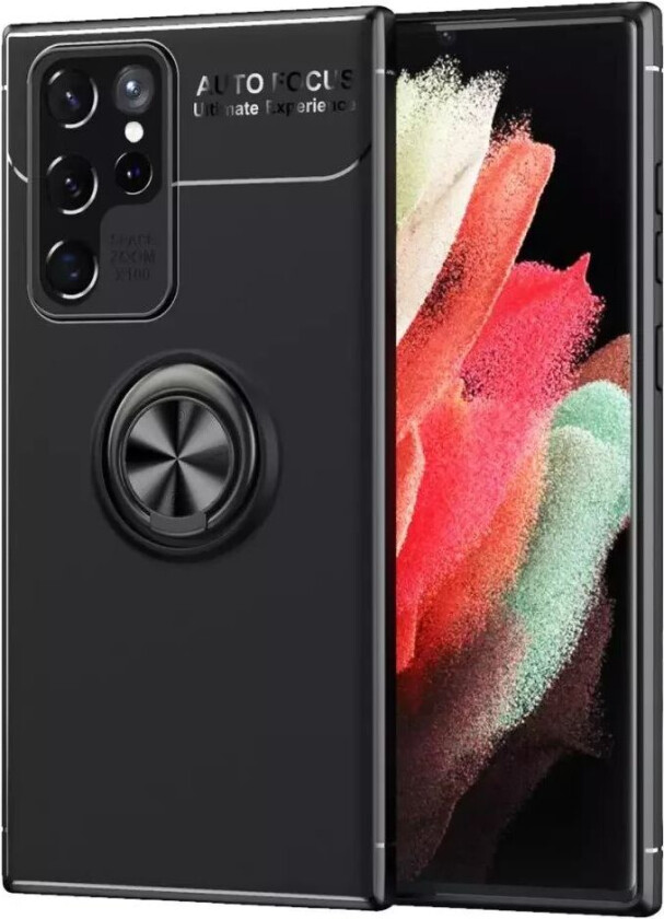 Samsung Galaxy S22 Ultra Fleksibelt Deksel med Magnetisk Stativ - Svart