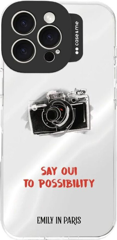 Case&Me - Emily in Paris iPhone 16 Pro Max Deksel - Silver Camera