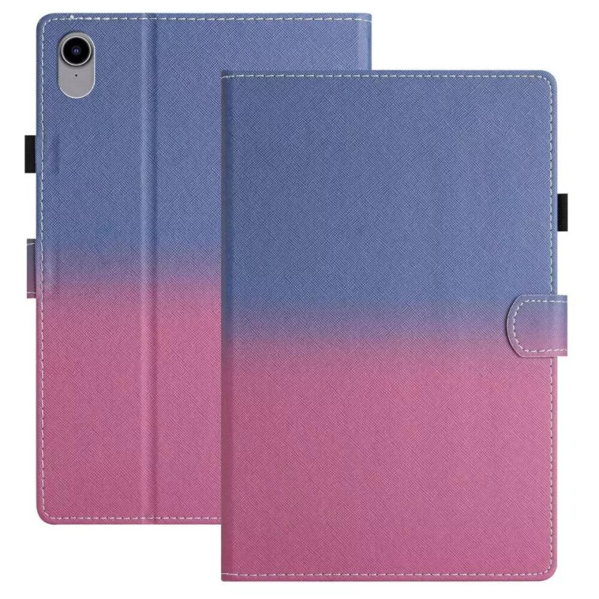 iPad 10,9" (2022) Flip-stativ Kunstkinn Deksel med Vekkefunksjon og Kortholder - Lilla / Rosa