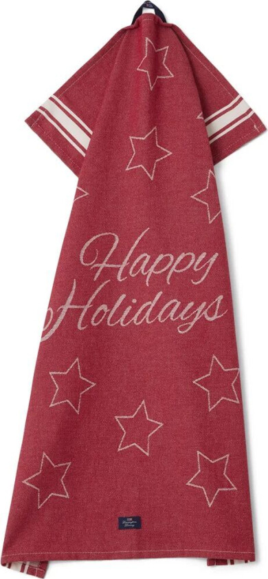 Happy Holidays kjøkkenhåndkle 50x70 cm Rød