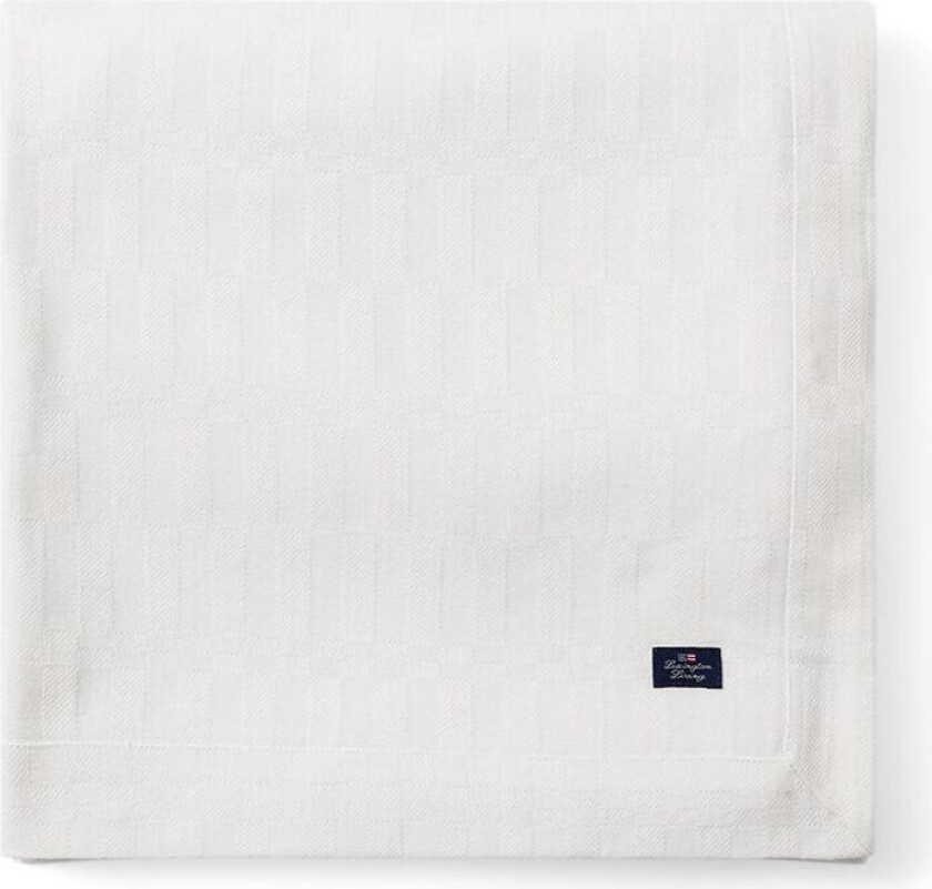 White Jacquard Cotton duk 150x250 cm Hvit