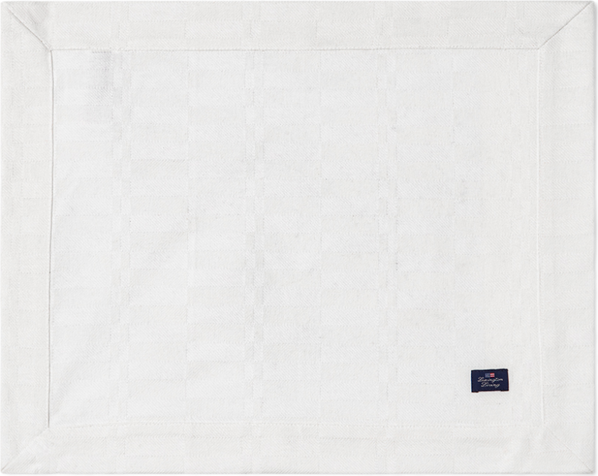 White Jacquard Cotton bordbrikke 40x50 cm Hvit