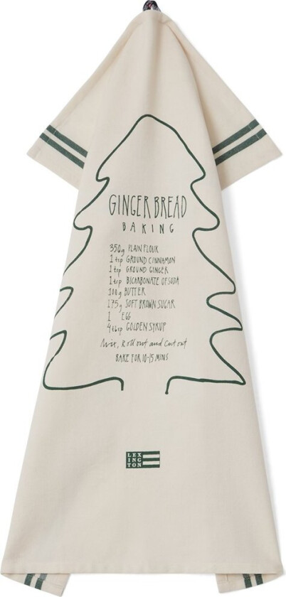 Gingerbread kjøkkenhåndkle 50x70 cm Hvit-grønn