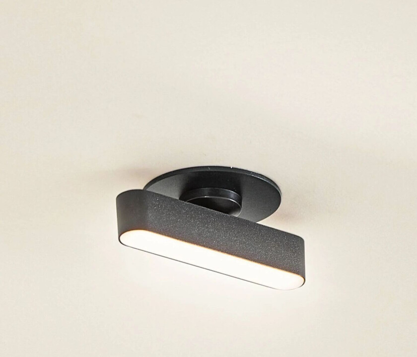 innfellingslampe Eldrin, svart, metall, 13,1 cm