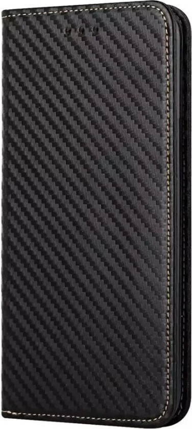 Samsung Galaxy S23 Carbon Flip Deksel m. Lommebok & Kickstand - Svart