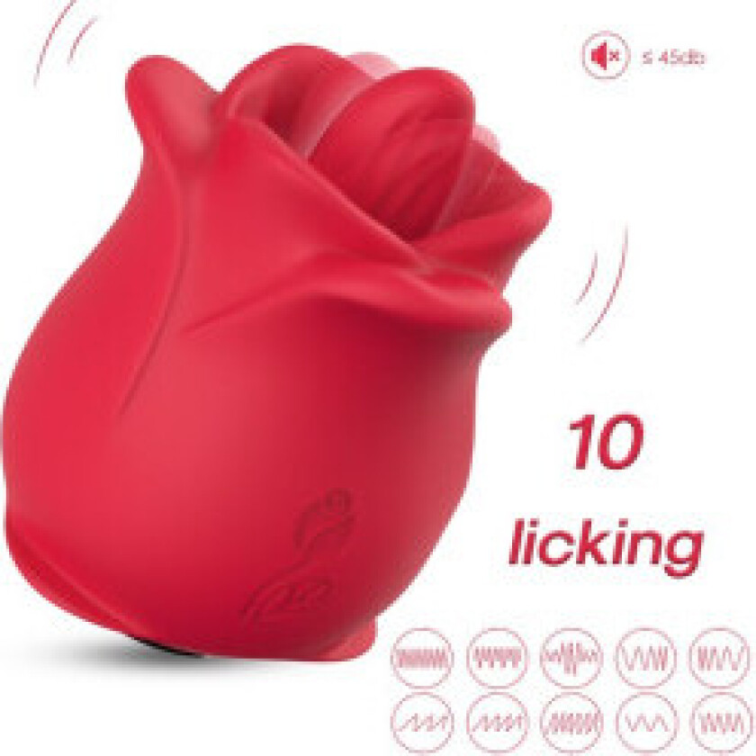 Armony - Rose 10 Modi Licking Clit Vibrator Rød